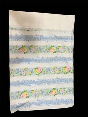 2 Vtg Pacific Miracale Pillow Cases Standard Eyelet Trim Floral Grandmeillennial